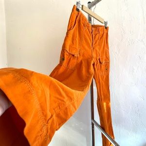 Orange corduroy pants cargo pants